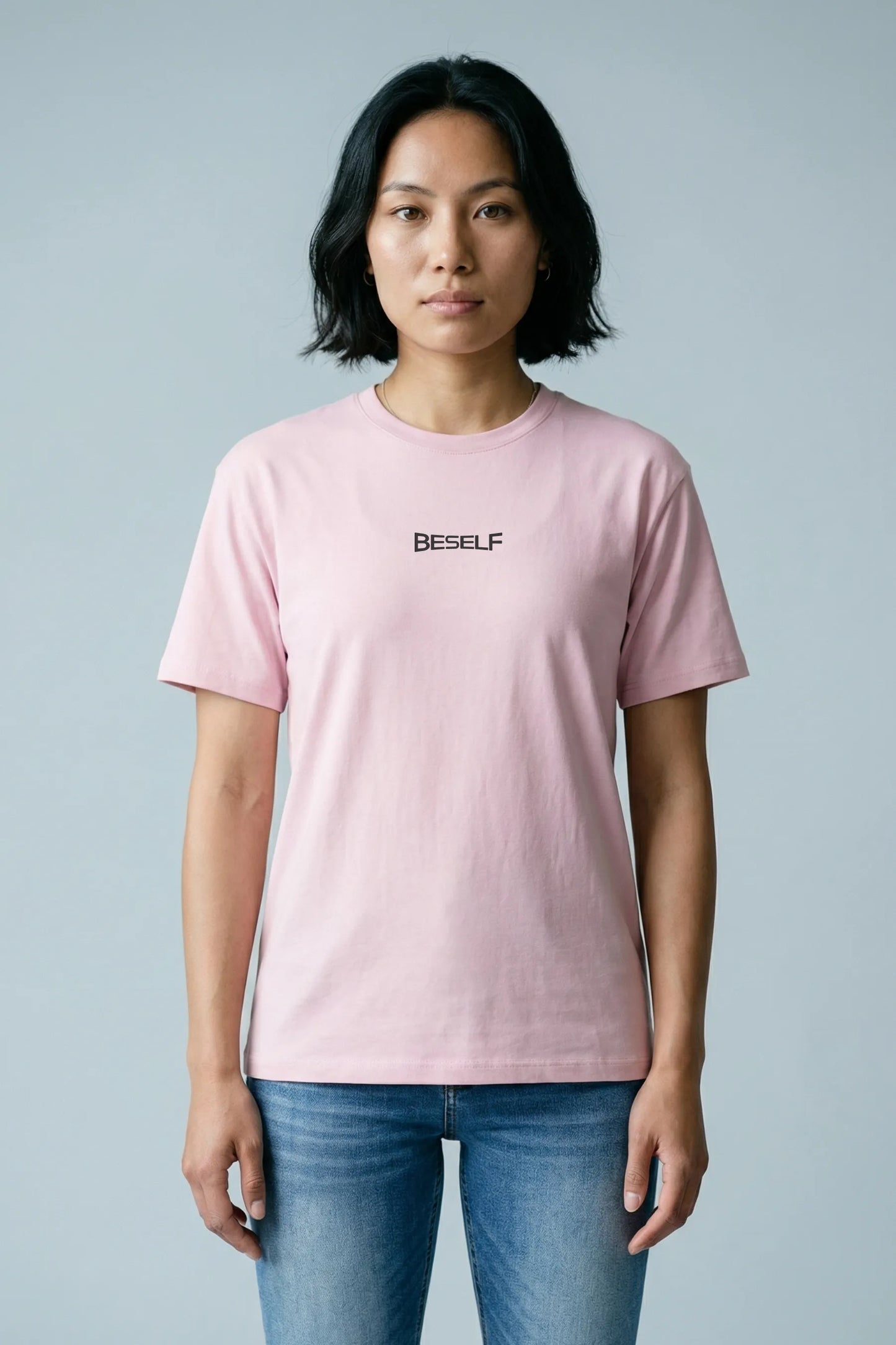 Light Baby Pink Cotton Stretch T-Shirt for indian Women | Flexible Regular Fit Tee