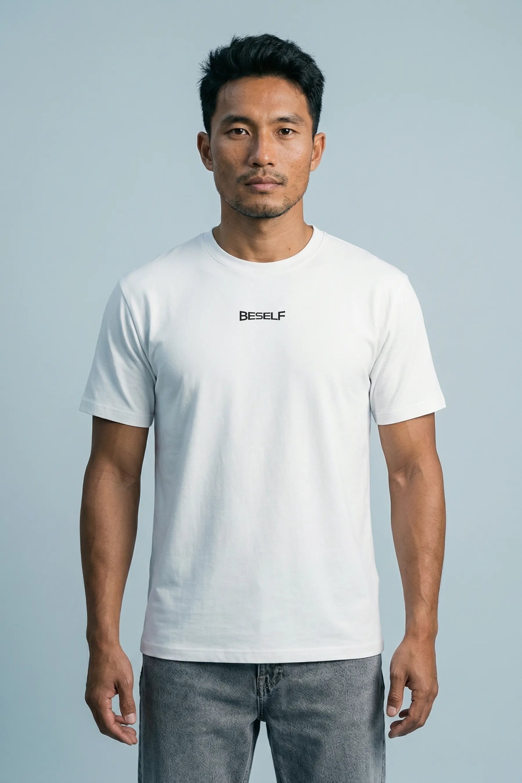 White Cotton Stretch T-Shirt for indian men | Flexible Regular Fit Tee