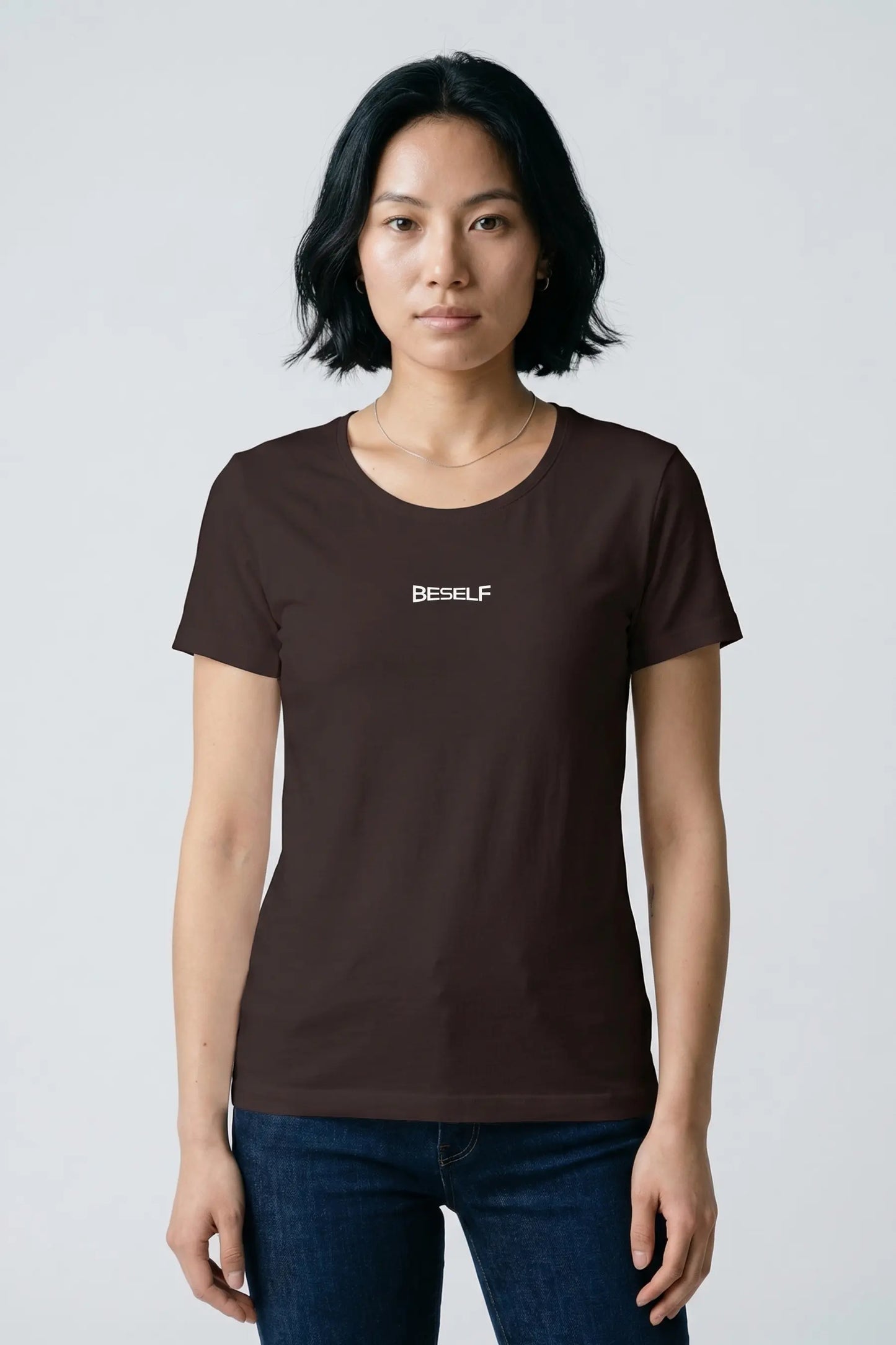 Women’s Crew Coffee Brown T-Shirt | Cotton Regular Fit Everyday Tee in India