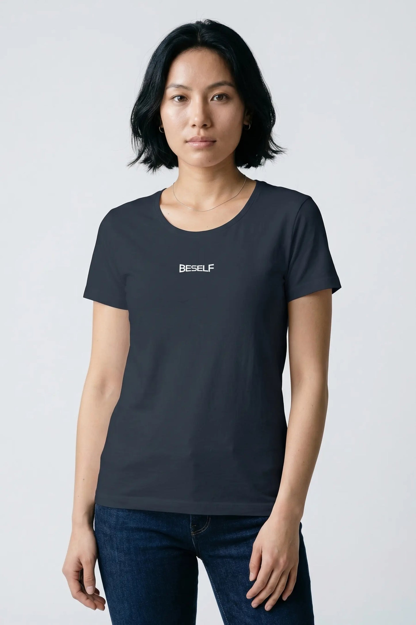 Women’s Crew Navy Blue T-Shirt | Cotton Regular Fit Everyday Tee in India