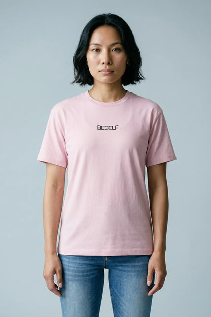 Light Baby Pink Cotton Stretch T-Shirt for indian Women | Flexible Regular Fit Tee