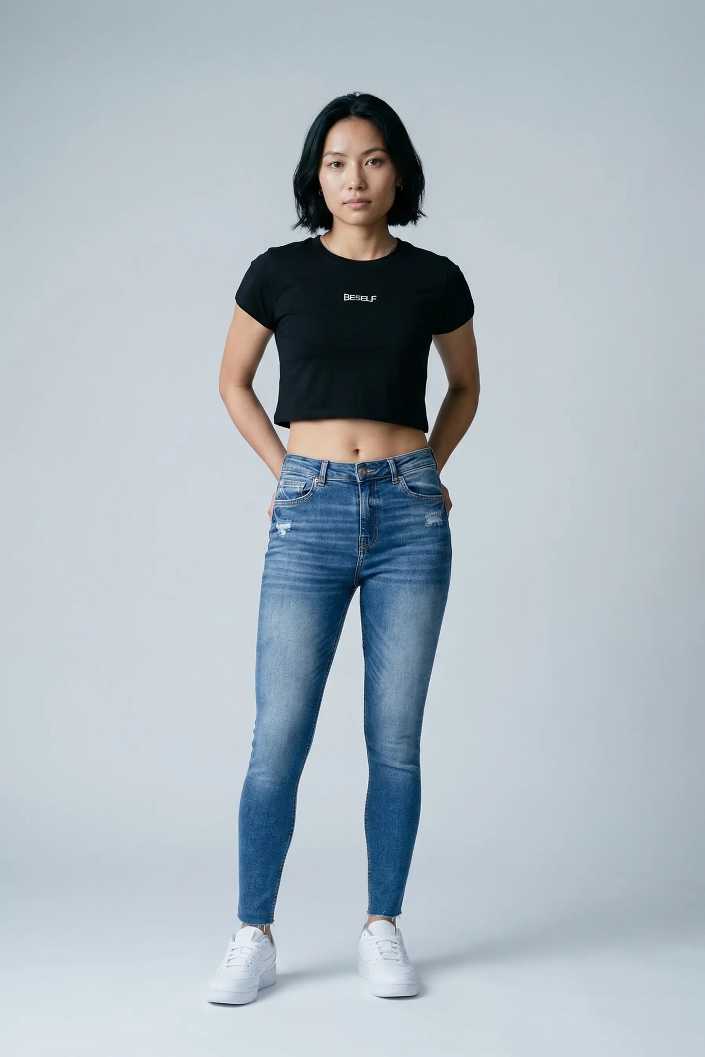 Women’s Crop Top | Cotton Ribbed Neck Crop T-Shirt