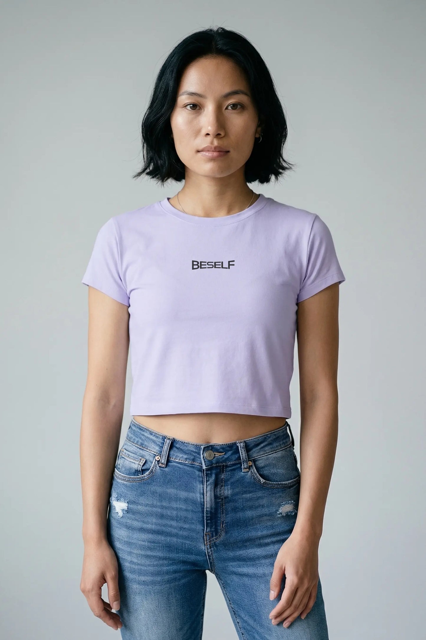 Women’s Crop Top | Cotton Ribbed Neck Crop T-Shirt