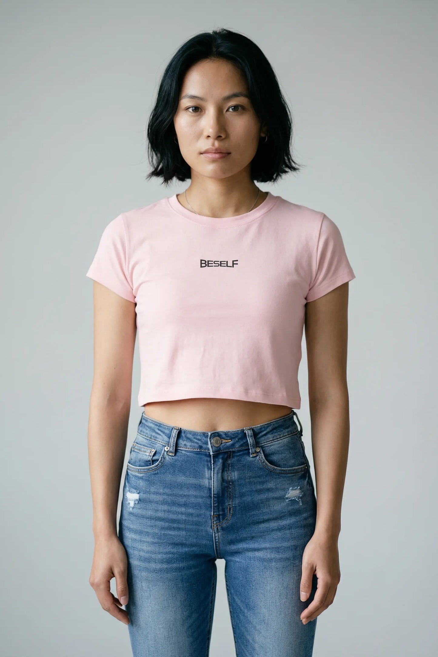 Women’s Crop Top | Cotton Ribbed Neck Crop T-Shirt